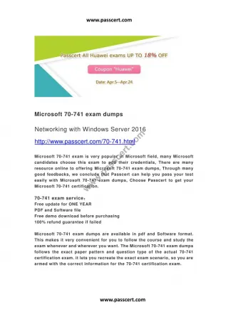 Microsoft 70-741 exam dumps - slide 1