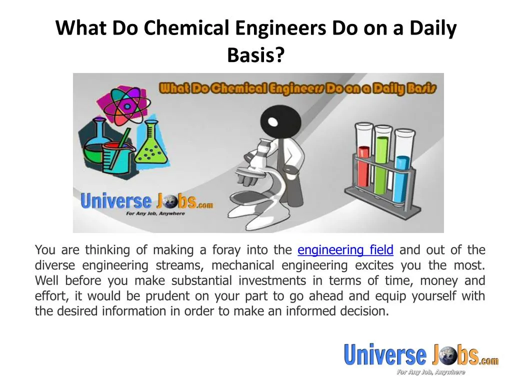 what do chemical engineers do on a daily basis