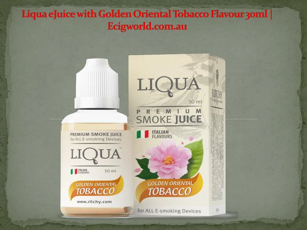 liqua ejuice with golden oriental tobacco flavour 30ml ecigworld com au