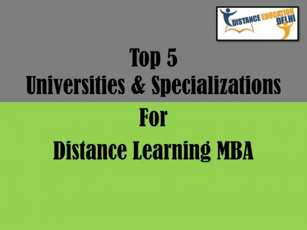 Top 5 universities and specializations for distance learning MBA