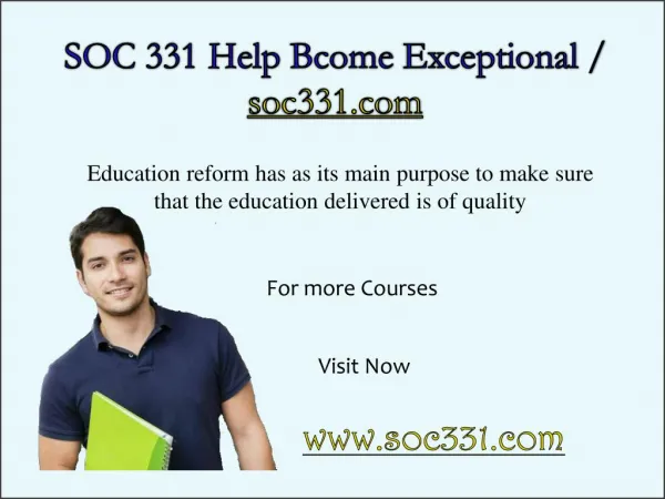 SOC 331 Help Bcome Exceptional / SOC331.com