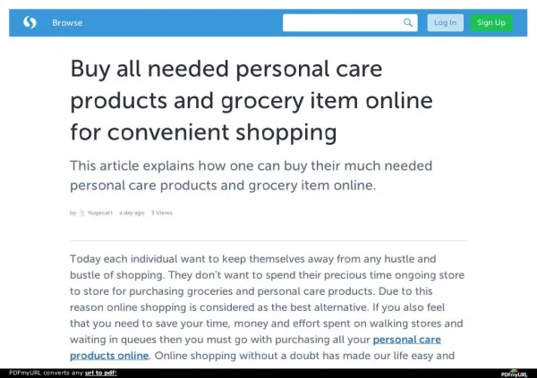 Buy all needed personal care products and grocery item online for convenient shopping