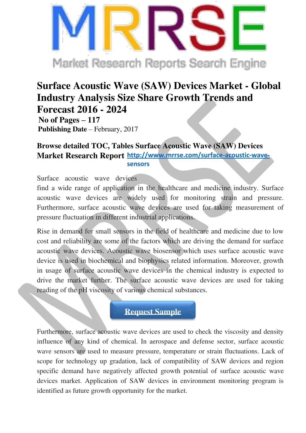 surface acoustic wave saw devices market global