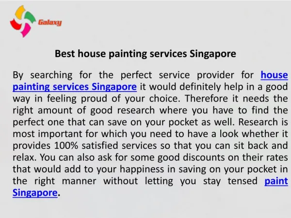 Best House Painting Services In Singapore