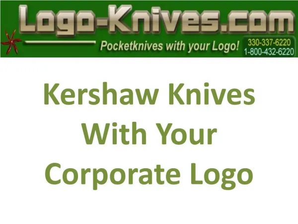 Kershaw Knives With Your Corporate Logo