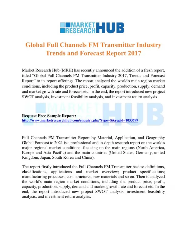 global full channels fm transmitter industry