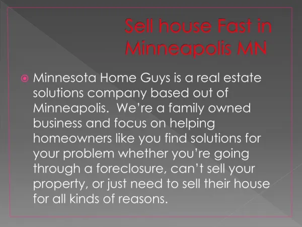 Sell Your House Fast in Minneapolis MN