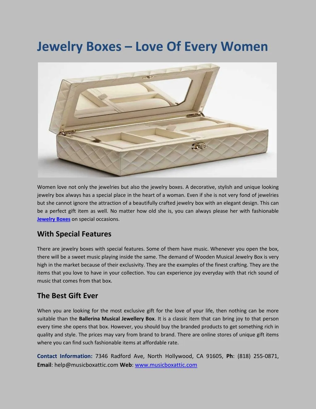 jewelry boxes love of every women