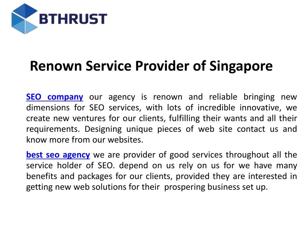 renown service provider of singapore