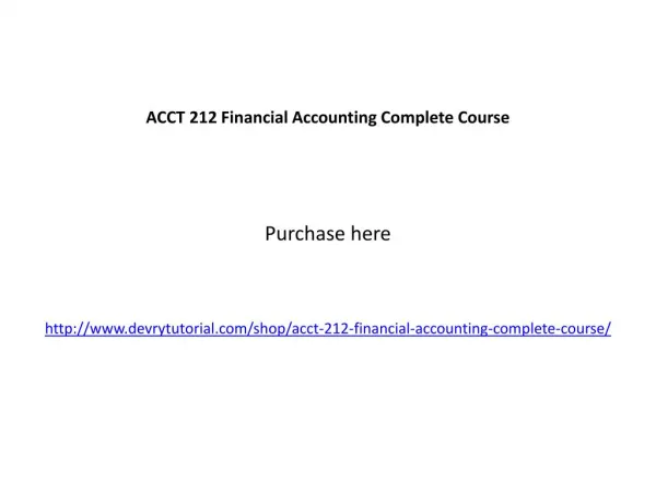 acct 212 financial accounting complete course