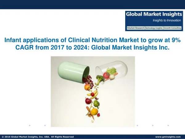 Global Clinical Nutrition Market to grow at 7% CAGR from 2017 to 2024