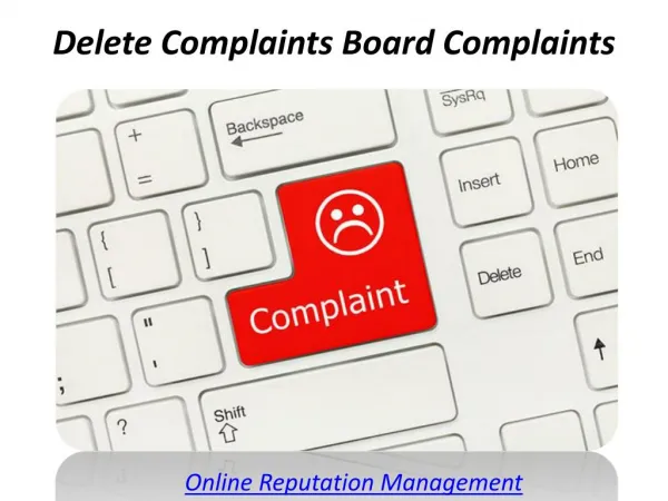 Delete Complaints Board Complaints