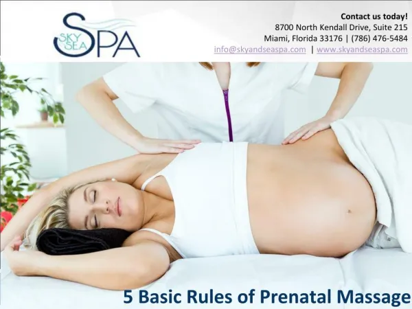 5 Basic Rules of Prenatal Massage