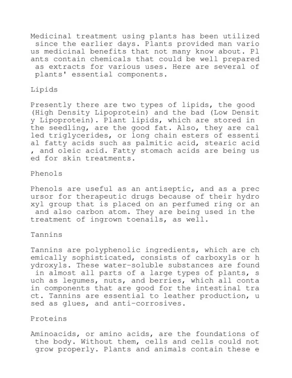 Significant Botanical Extracts: Their Classifications, Components and Medical Use