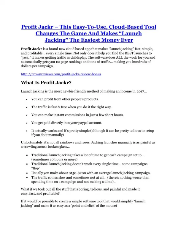 Profit Jackr review-SECRETS of Profit Jackr and $16800 BONUS