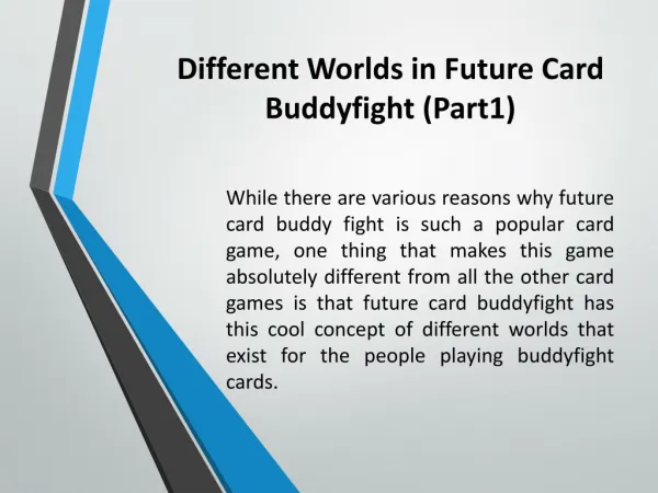 Different Worlds in Future Card Buddyfight (Part1)