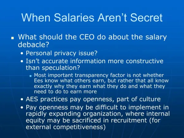 When Salaries Aren t Secret