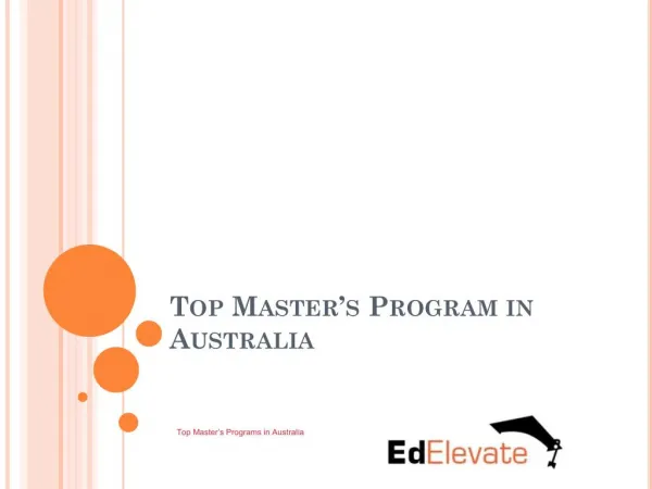 Top Master’s Programs in Australia