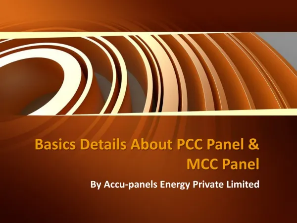 Basics Details About PCC Panel & MCC Panel