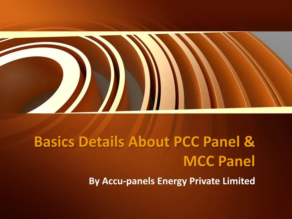 basics details about pcc panel mcc panel