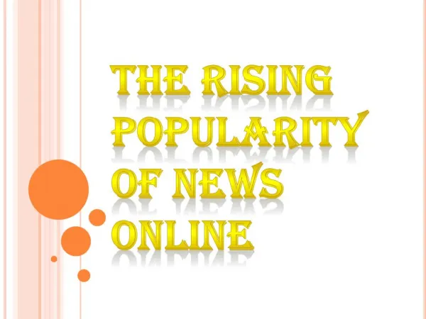 Rising Popularity Of News Online