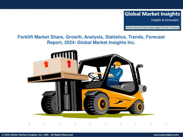 Forklift Market Analysis, Size, Applications Share, Trends & Forecast, 2016 – 2024