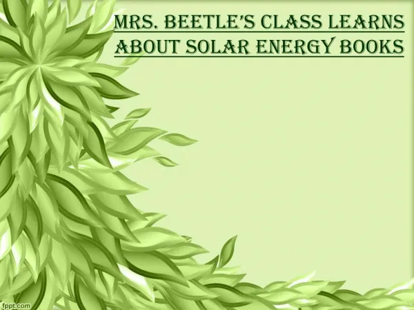 Mrs. Beetle’s Class Learns about Solar Energy Books