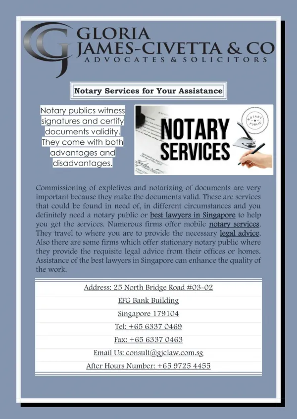 Notary Services for Your Assistance