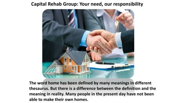 Capital Rehab Group Your need our responsibility