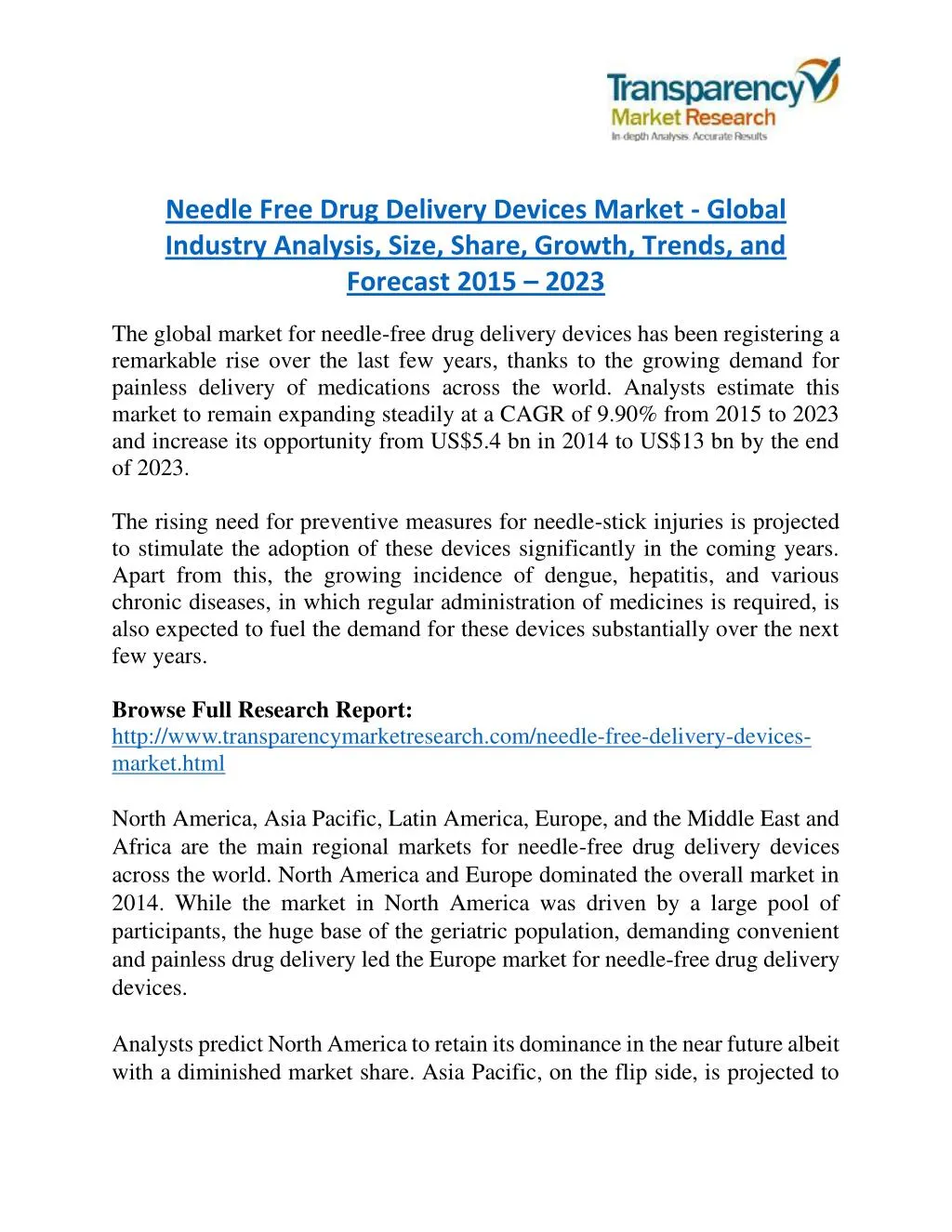 needle free drug delivery devices market global