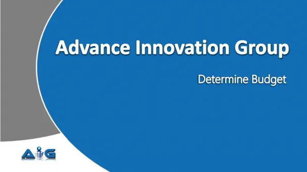 Advance Innovation Group-PMP-Determine Budget