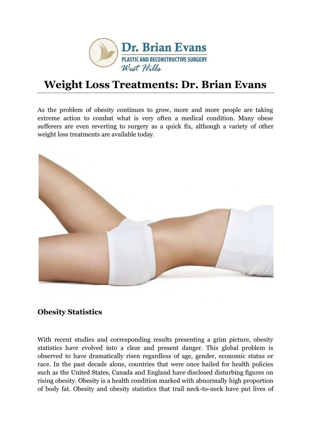 weight loss treatments dr brian evans