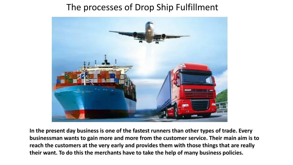 the processes of drop ship fulfillment