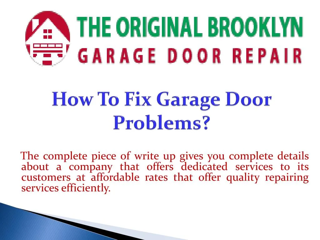 how to fix garage door problems