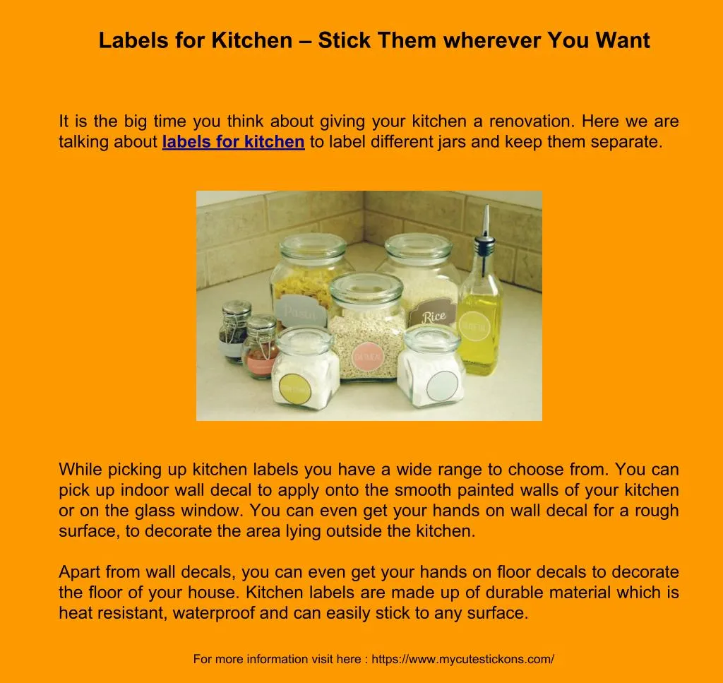 labels for kitchen stick them wherever you want