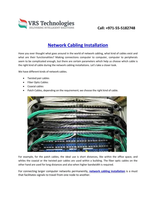 Understanding Network Cabling Installation