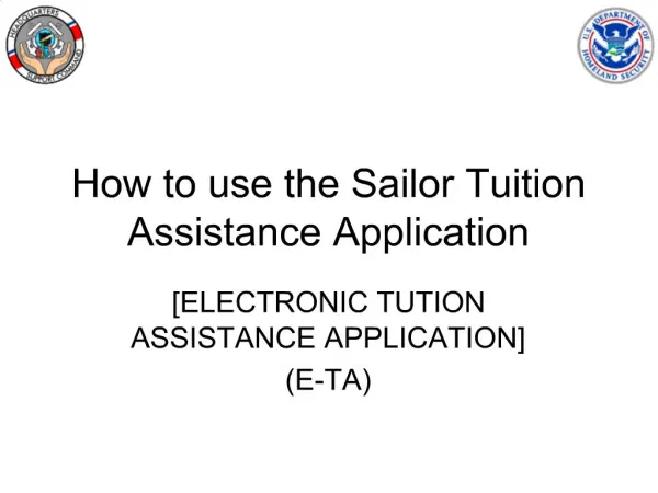How to use the Sailor Tuition Assistance Application