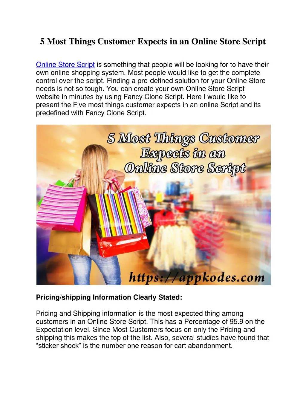 5 most things customer expects in an online store