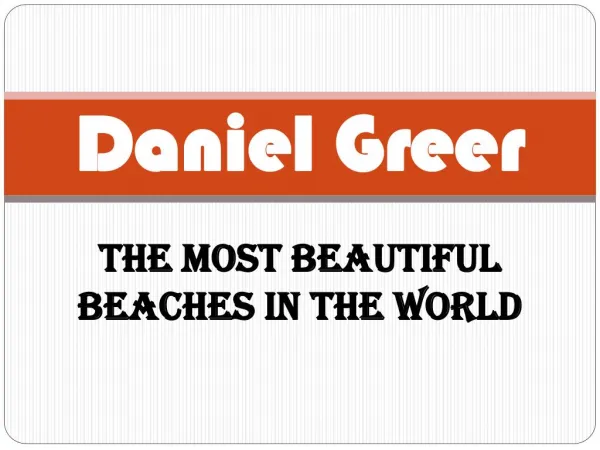 Rabbi Daniel Greer - The Most Beautiful Beaches in the World
