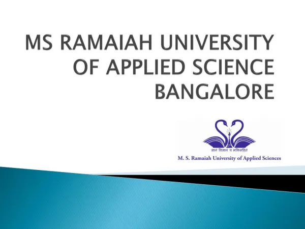 Ms Ramaiah university of applied science