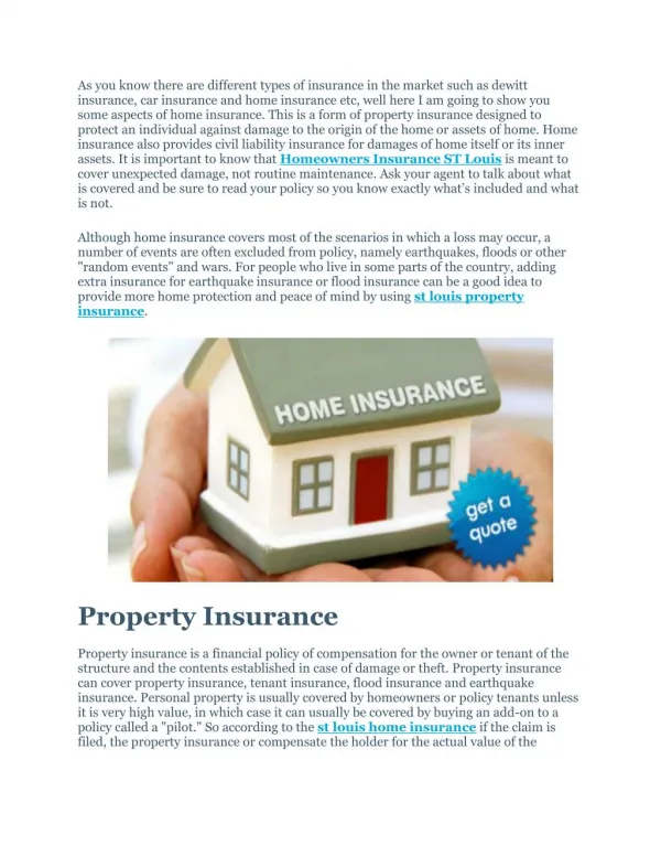 Homeowners Insurance ST Louis
