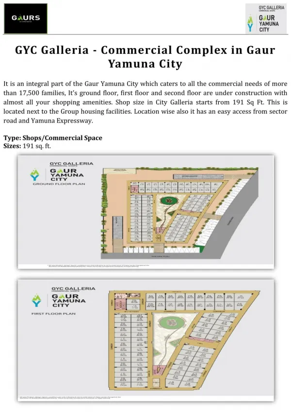GYC Galleria - Commercial Complex in Gaur Yamuna City