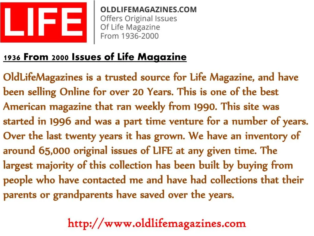 1936 from 2000 issues of life magazine