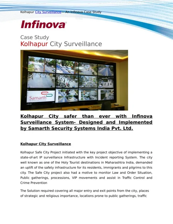 Kolhapur city surveillance infinova