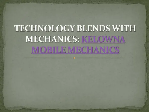Kelowna mobile mechanics