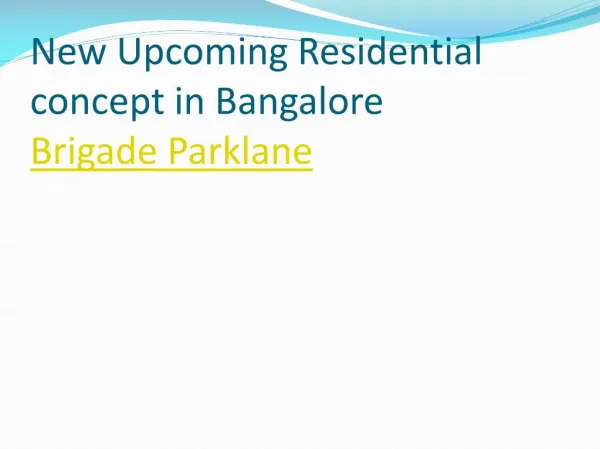 Brigade Parklane kanakpura road Bangalore residential project