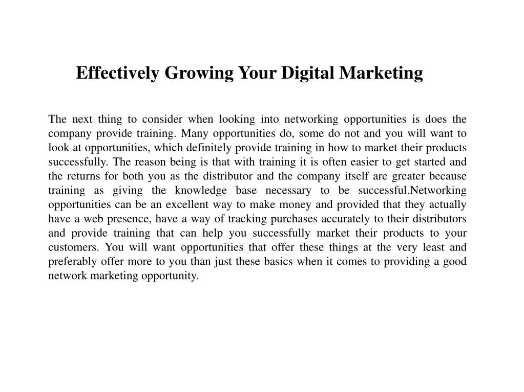effectively growing your digital marketing