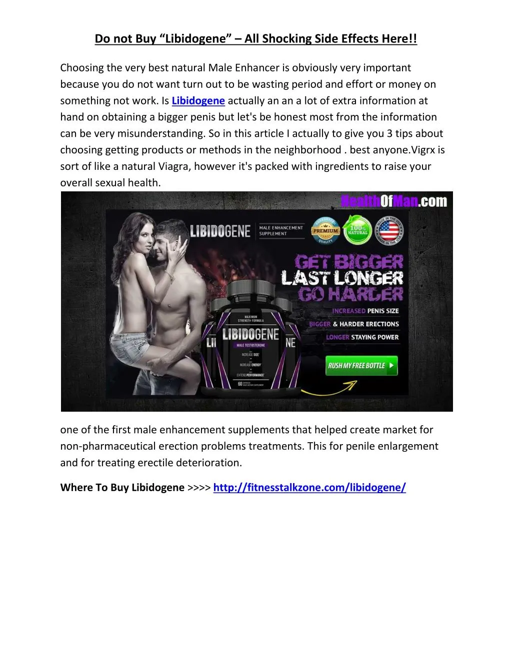 do not buy libidogene all shocking side effects