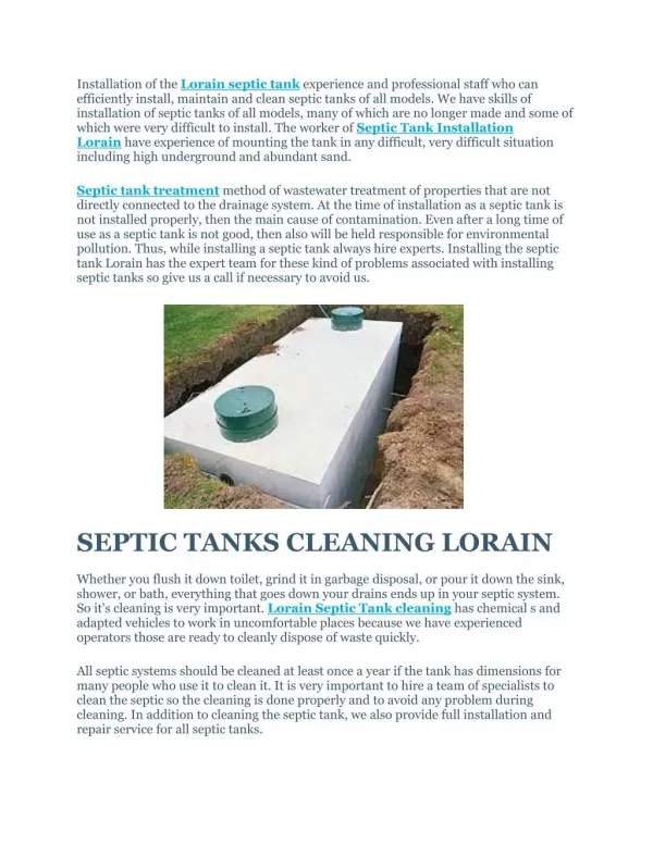 Septic Tank Installation Lorain