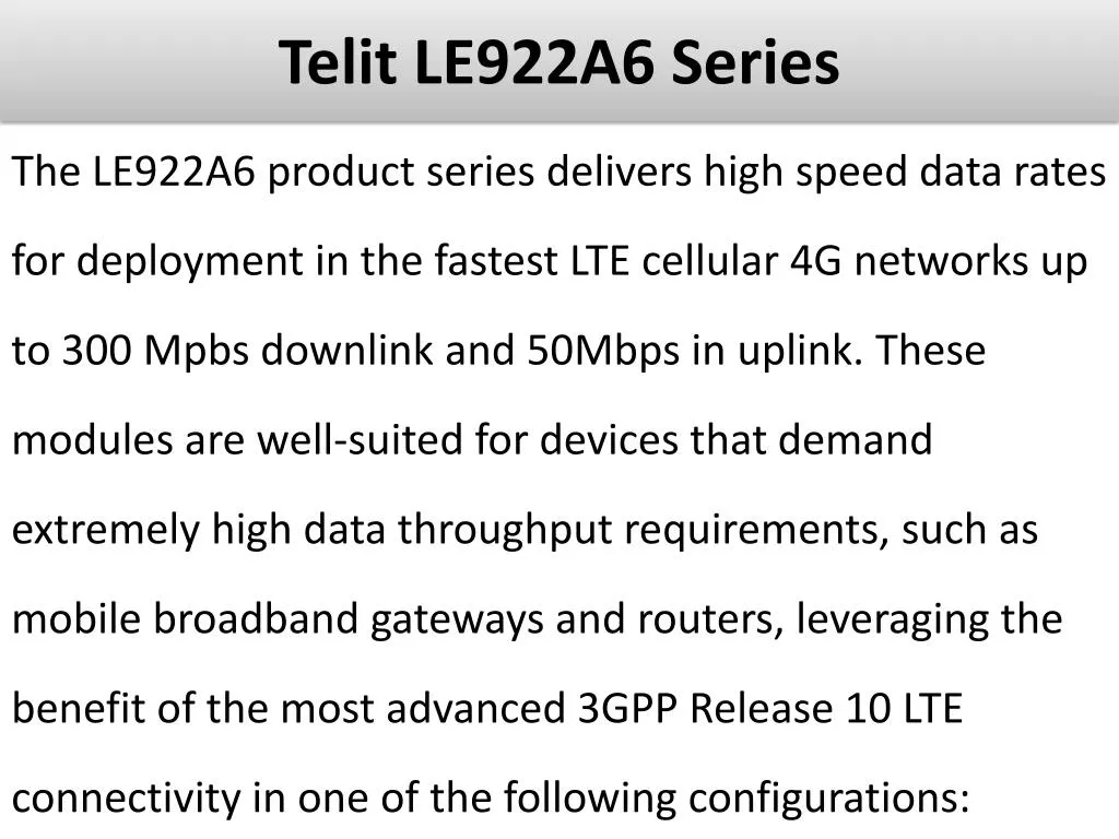 telit le922a6 series